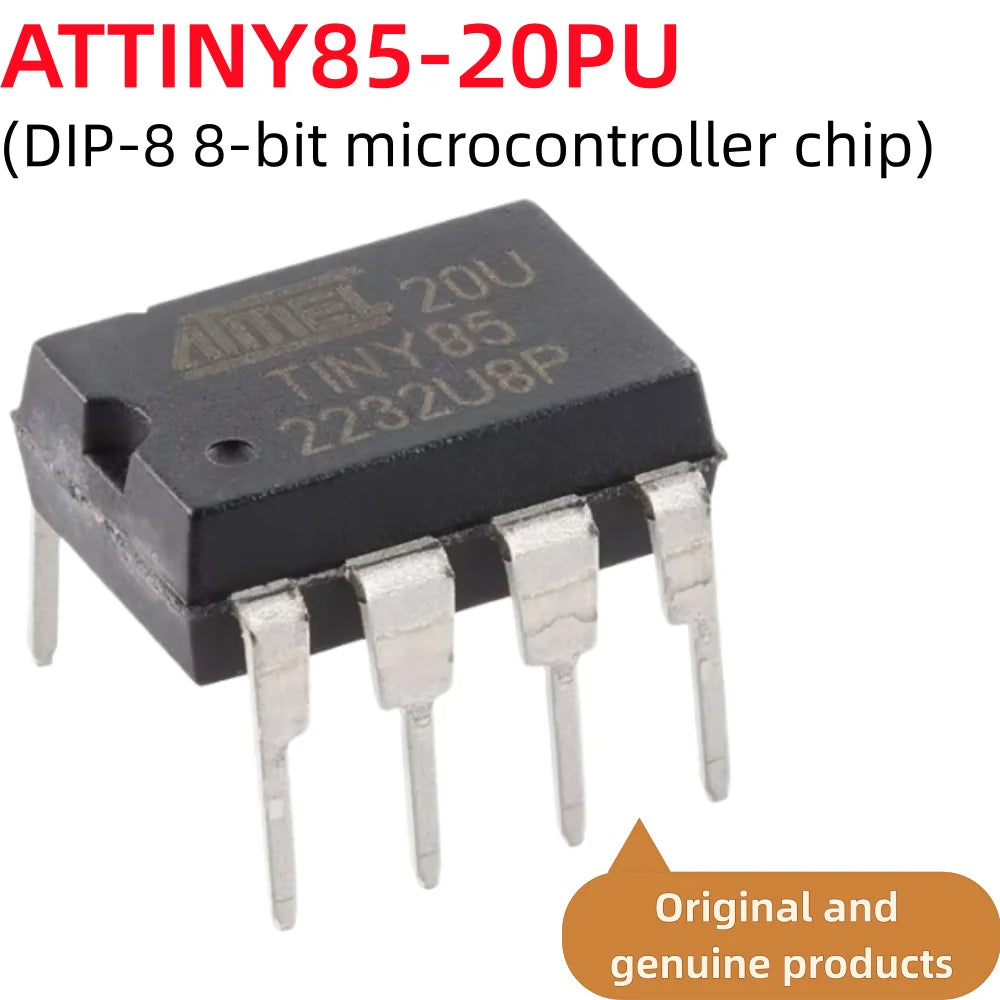 10-1pcs,ATtiny85-20PU DIP-8 ATTINY85 DIP8 85-20PU ATTINY85-20 20U TINY85 DIP 8-bit AVR Microcontroller Chip IC New Original