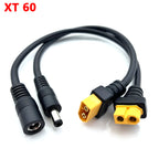1pcs 10A Ultra-soft XT60 Plug Male Female Connector to  DC 5525/DC5521 Power Cable for Fly Multirotor Field Repairs Apply