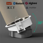 3CCT Tuya Bluetooth/Zigbee Matter Recessed Smart LED COB Spotlight Ultra Thin Anti-glare High CRI 95 Aluminum Ceiling Lamp