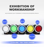 VaneAims 22MM FXB38 Plastic LED Light Push Button Switch 10A 12V 220V Momentary Latching ON/OFF Power Switch with Silver Contact