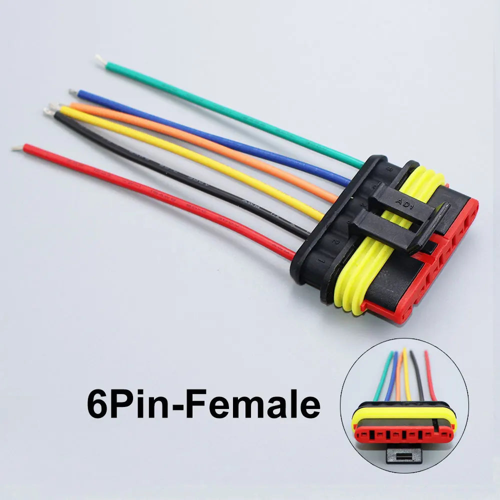 YanXi AMP 1/2/3/4/5/6 Pin Way Waterproof Electrical Auto Connector Male Female Plug with Wire Cable Harness For Car Motorcycle