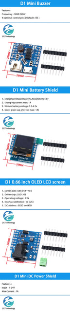 ESP8266 D1 Mini Pro WiFi Development Board NodeMcu DHT11 OLED SHT30 Relay DS18B20 BMP180 Battery Power TF Card for WeMos DIY Kit