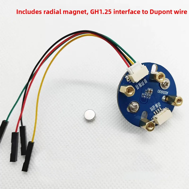 AS5600 12-Bit High Precision Magnetic Encoder Module I2C Angle Speed Sensor with Radial Magnet and Mounting Holes for FOC