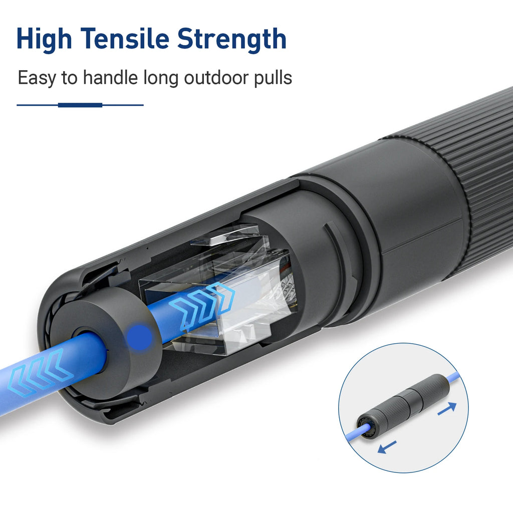 ZoeRax RJ45 Waterproof Coupler IP68 CAT6/CAT5E/CAT5 Female to Female Outdoor Waterproof Rainproof Wire Cable Coupling Connector