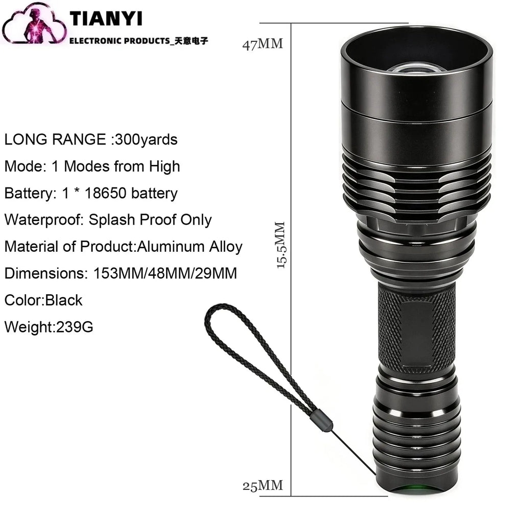 IR Hunting Flashlight 10W Infrared Radiation IR 850nm/940nm Torch Night Vision Zoomable Focus Lantern+18650+Charger+Switch+Mount