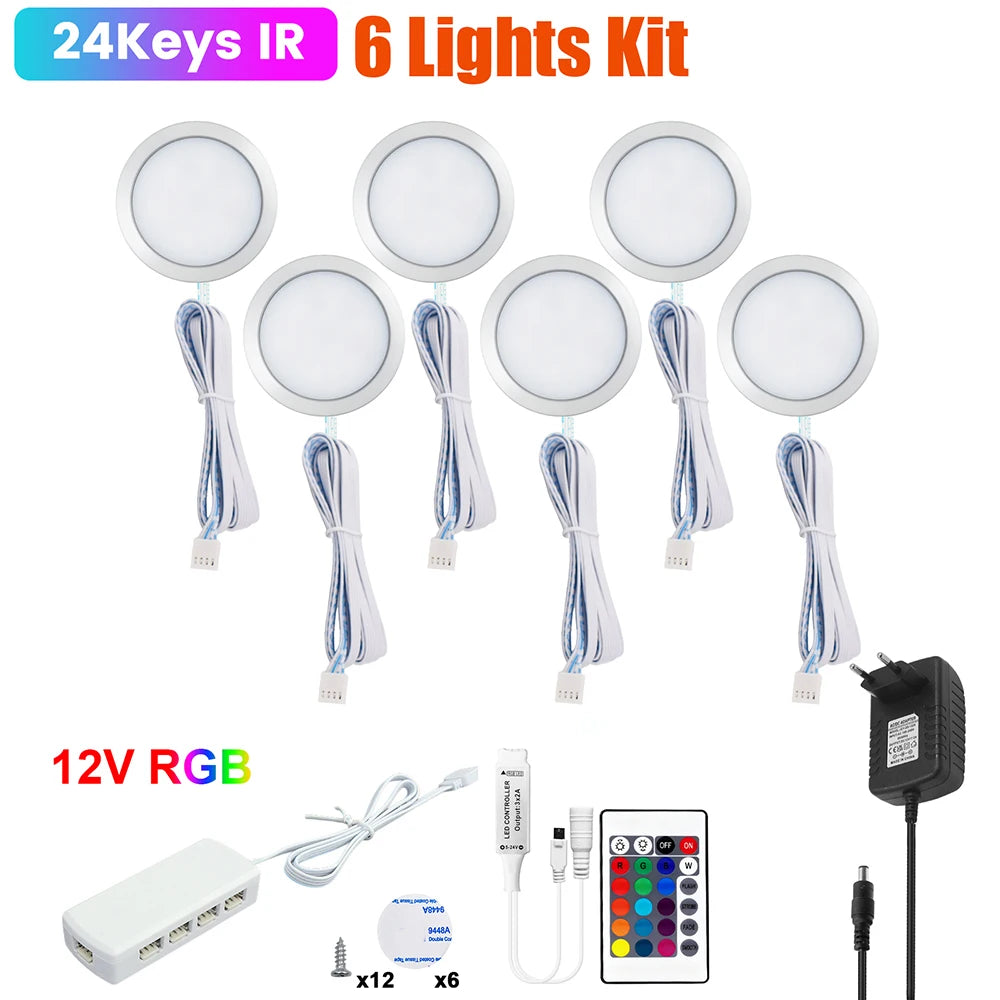 1 2 3 5 6 8 Lihgts RGB LED Cabinet Light 12V WiFi Bluetooth 24Key 44Key Remote Control Power Kit for Kitchen Wardrobe Lighting