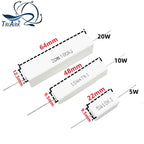 10PCS 5W 5% Cement Resistor Power Resistance 0.1 ~ 100K 0.1R 0.5R 1R 10R 100R 0.22 0.33 0.5 1 2 5 8 10 15 20 25 30 100 1K 10Kohm