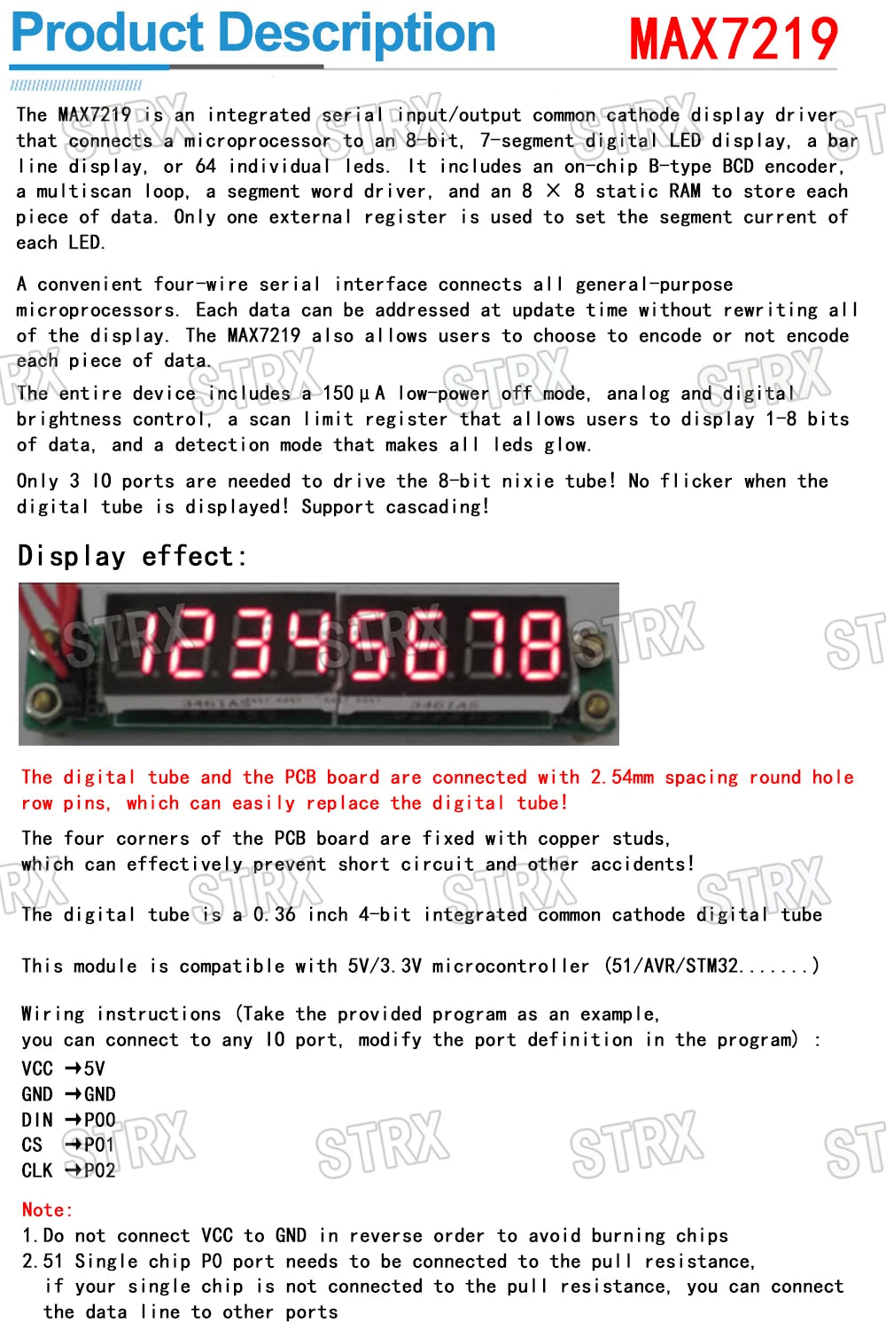 TM1637 4 Bits MAX7219 8 bit Digital LED Display Module 7 Segment 0.36Inch Clock RED Anode Tube Four Serial Driver