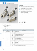 CNTD Vertical Travel Limit Switch 10A 250V CHL‑5000 CHL‑5030 CHL‑5050 CHL‑5200 CHL‑5220 CHL‑5300 Micro Switch IP65 Waterproof