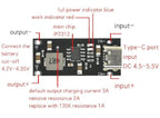 XZG Type C USB Input High Current 3A Polymer Ternary Lithium Battery Quick Fast Charging Board IP2312 CC/CV Mode 5V To 4.2V 1-20