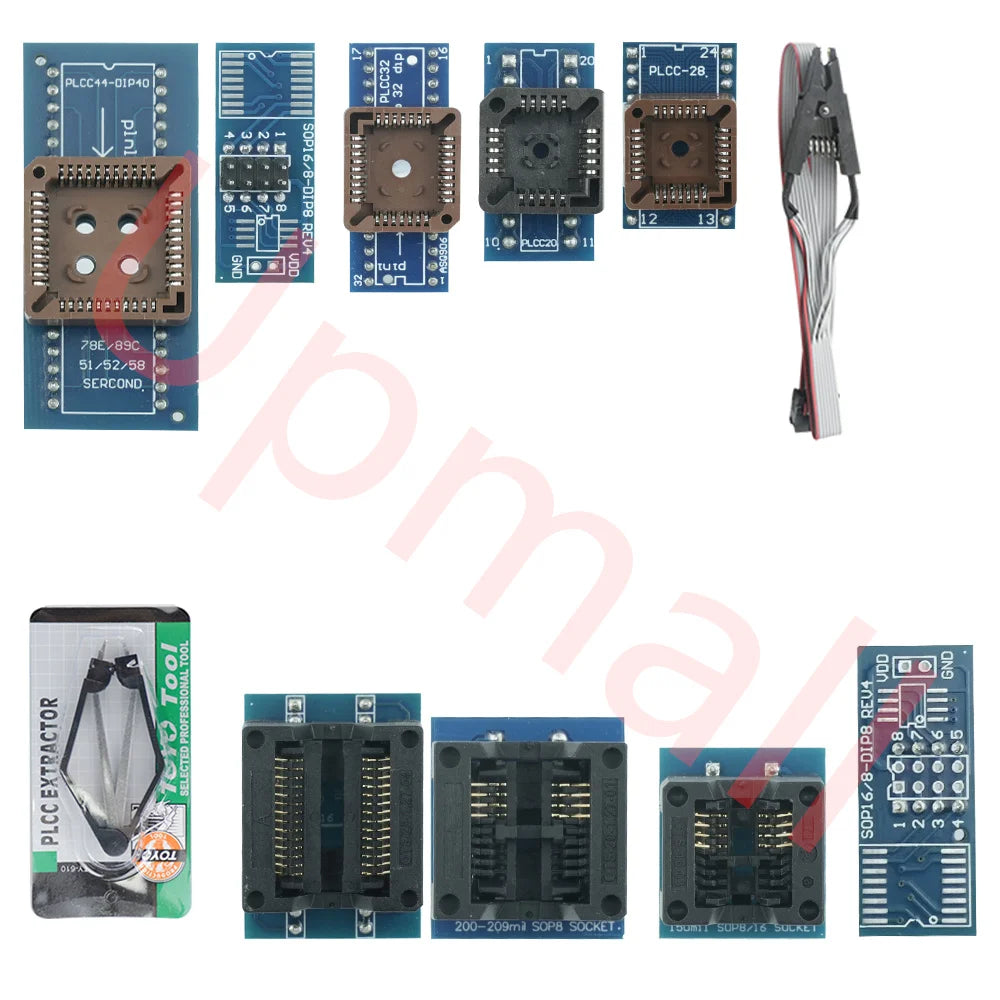 10 Adapters XGECU for T48 Programmer Supports 28000+ ICs SPI/Nor/NAND Flash/EMMC BGA153/162/169/100/221 Data Recovery Tool