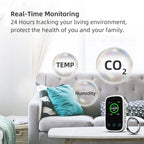 3 In1 Air Quality Meter CO2 Temperature Humidity Tester LCD Screen NDIR Sensor Carbon Dioxide Monoxide Detector with Voice Alarm
