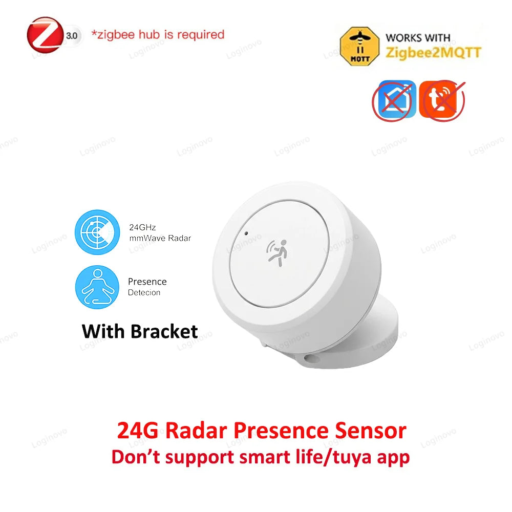 Zigbee Smart Human Presence Sensor MmWave Radar Motion Detector Luminance Temperature Humidity For Zigbee2mqtt Smart Life TUYA