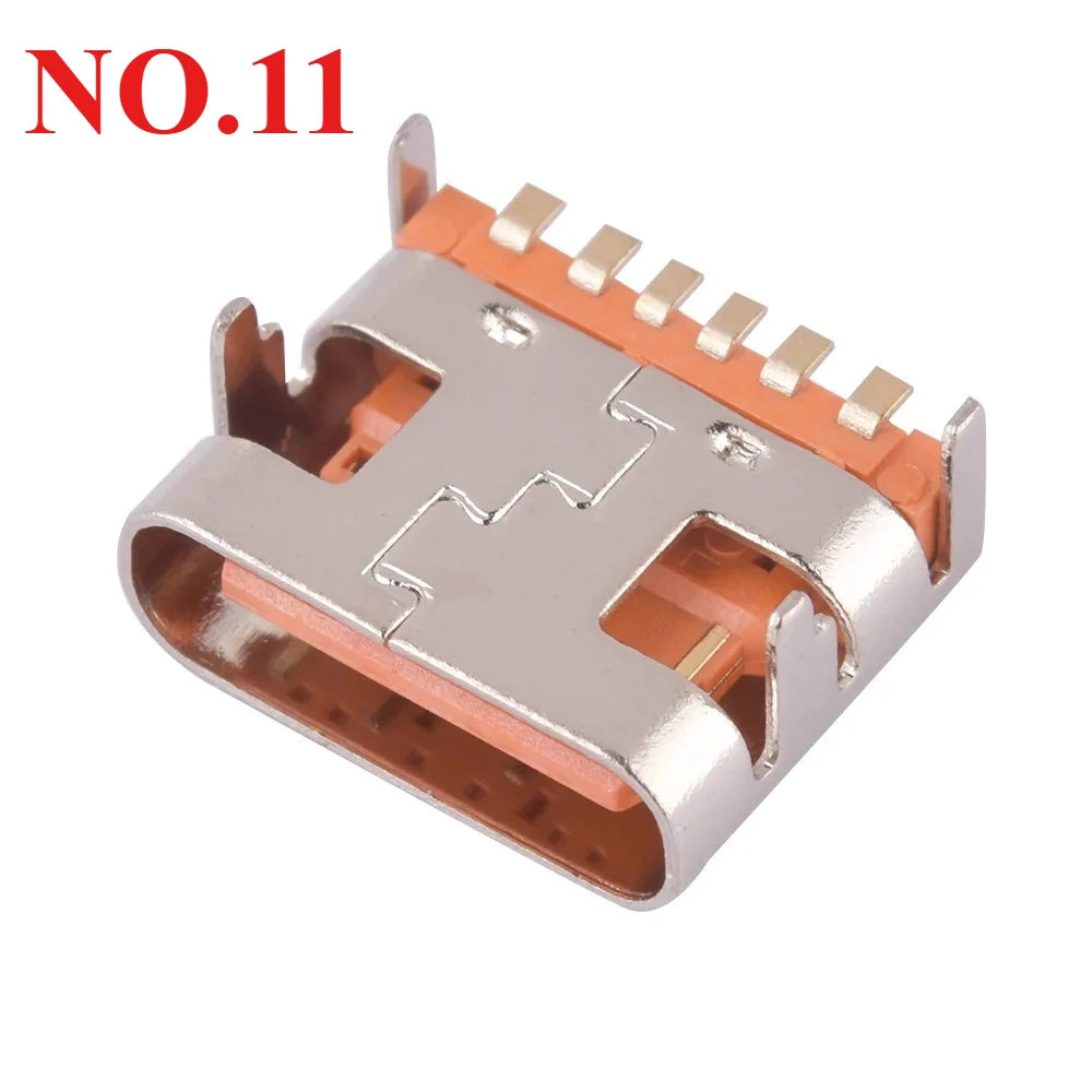 10Pcs USB Connector Type C Female Charging Port Jack 2/4/6/16 Pin Type-C Socket PCB Soldering SMD SMT DIY Repair Type C Adapter
