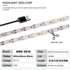 5V USB Led Strip Light SMD 2835 50CM 1M 2M 4M 5M White/Warm White/Red/Blue/Green IP21 Flexible Lighting Ribbon Tape Backlight