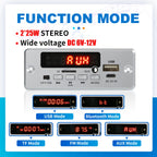 50W Amplifier Bluetooth 5.0 MP3 Decoder Board 12V Wireless Music Player Audio Modul USB TF AUX FM Radio for Speaker Handsfree