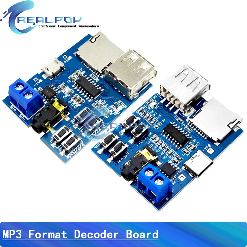 GPD2846A TF Card U disk MP3 Format decoder board module amplifier Module decoding audio Player Type-C / Micro USB