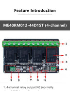Modbus RTU RS485 TTL Relay Control Module Optional 3/4/6/8 Channel High Power Output Industrial PLC
