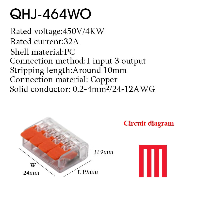 Wire Connector Electrical Lever Strip Connectors Cage Spring Universal Compact Quick Wiring Conductors Push-in Terminal Blocks