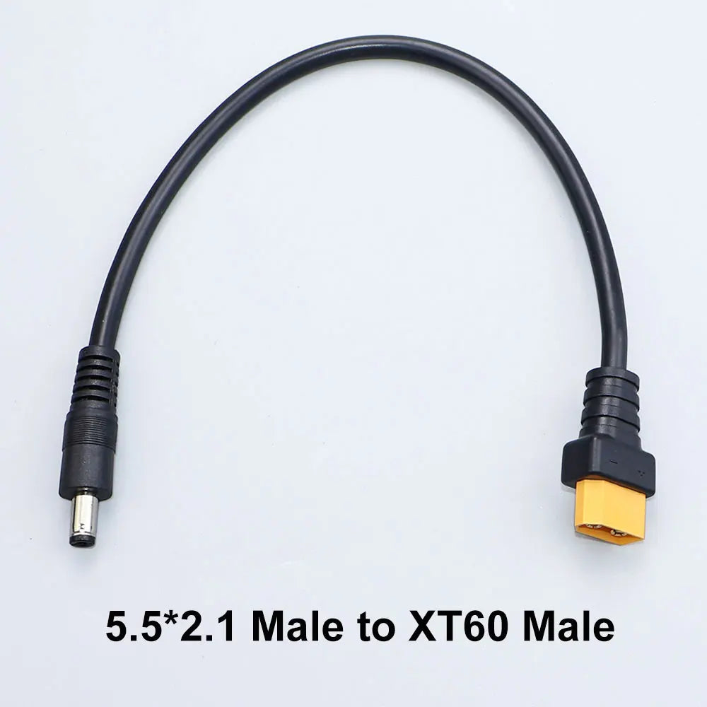XT60 Plug Male Female Connector to DC 5525/DC5521 Battery Charging Adapter Power Cable For Fly FPV Multirotor Field Repair 15A