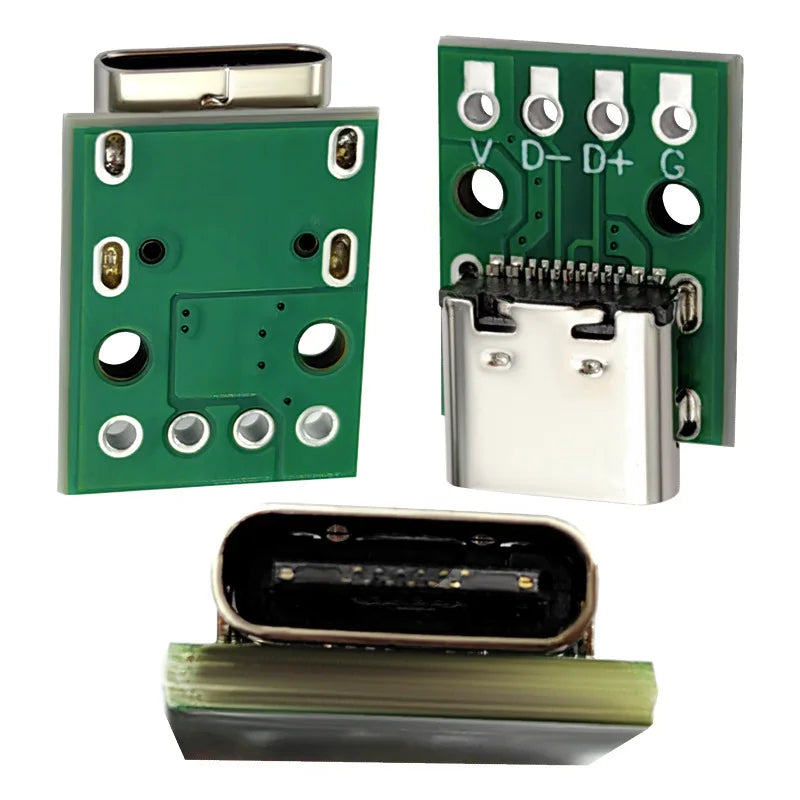 TYPE-C Female Base with Fixed Plate Charging Data Interface USB3.1 Turn the Test Board into 2.54MM Socket