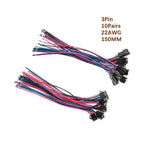 5/10 Pairs JST SM 2.54mm Pin Connector Set Male to Female Electrical Cable Wire Connector for DIY Projects 2P to 9P