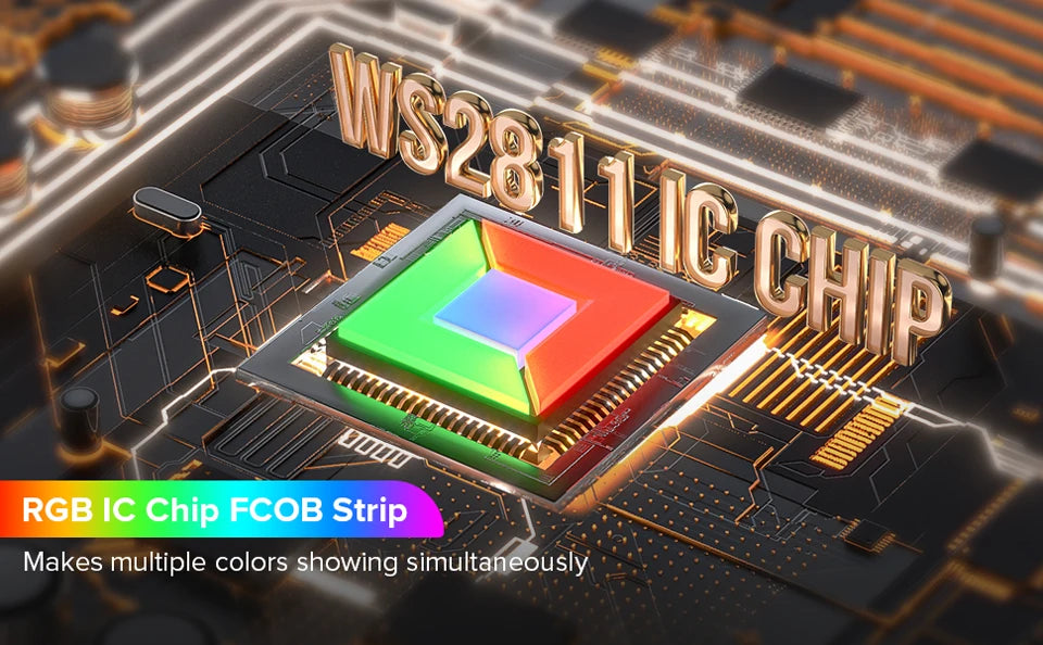 WS2811 Addressable 630 720 LEDs Dream Color FCOB RGB IC LED Light Strip 12mm 12V 24V Flexible WS2812B FOB COB Led Lights RA90