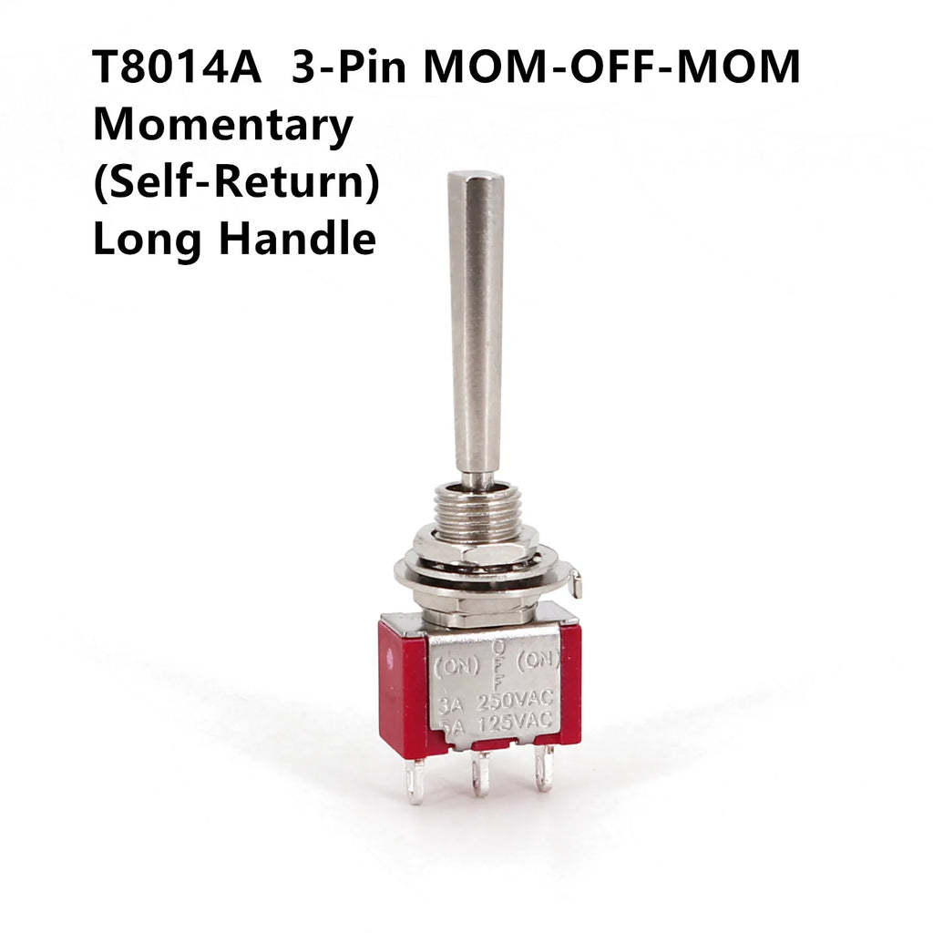 Salecom T80-T U/U2 Series Flat Handle Remote Control Mini Toggle Switch 6.35mm Panel Mount 5A/125VAC