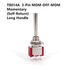 Salecom T80-T U/U2 Series Flat Handle Remote Control Mini Toggle Switch 6.35mm Panel Mount 5A/125VAC