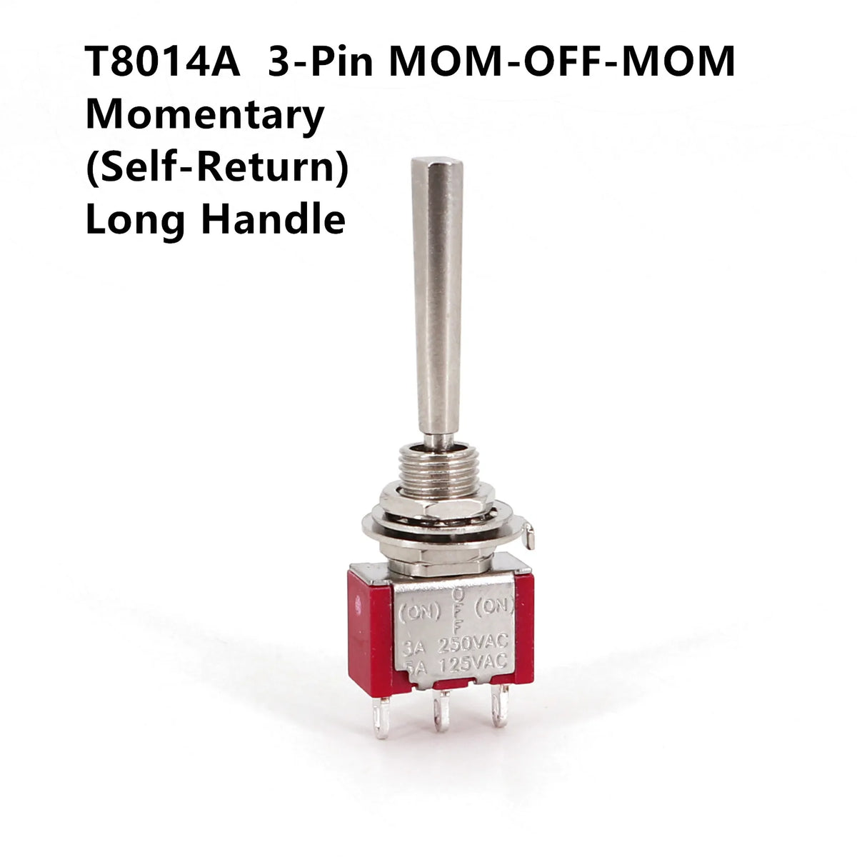 Salecom T80-T U/U2 Series Flat Handle Remote Control Mini Toggle Switch 6.35mm Panel Mount 5A/125VAC