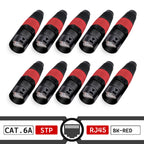 10pcs STP RJ45 8P8C CAT.6A Crystal Jack+10pcs Waterproof RJ45 Male Plug LAN Network Ethernet Ethercon Connector Wire Connectors