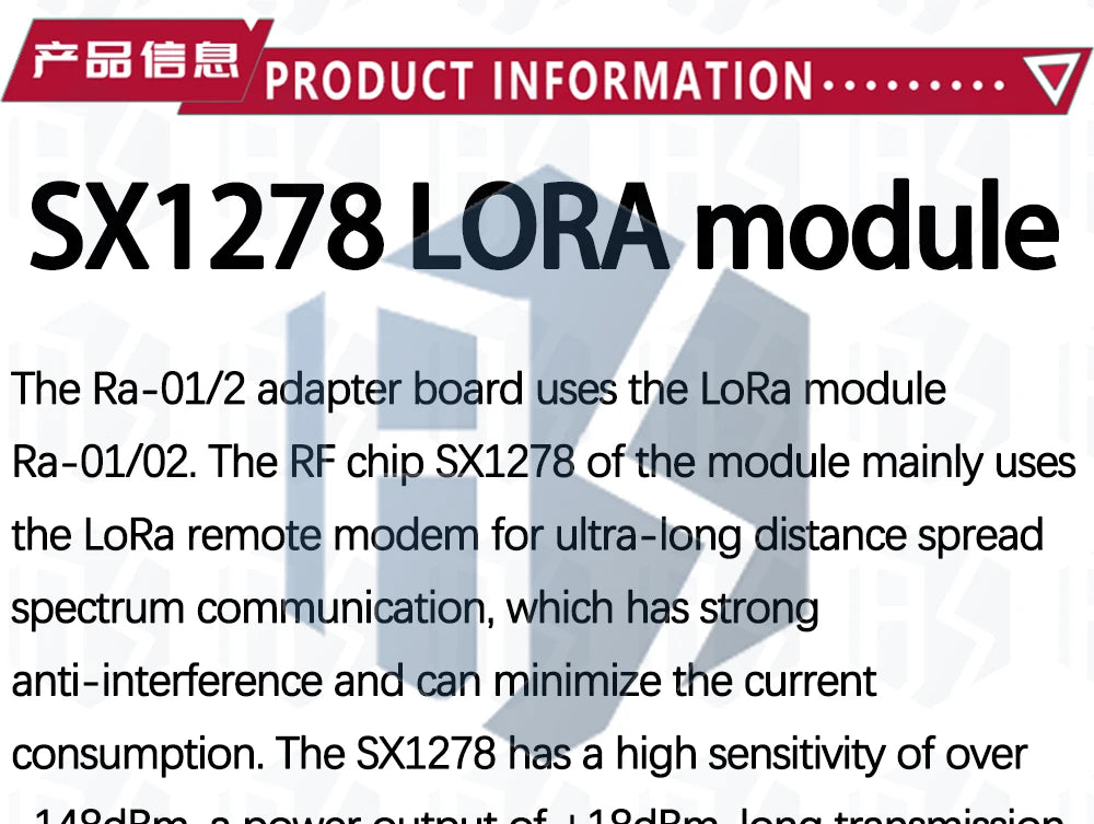 433MHZ SX1278 LoRa Module 433M 10KM Ra-02 Wireless Spread Spectrum Transmission Board 2.4G IPX Antenna for Smart Home