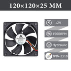 Gdstime 120mm USB PC Fan 5V 12V 24V 48V 12cm DC Brushless Cooling Fan 12025 2PIN 3PIN 4PIN Ball Computer Case Fan Waterproof Fan