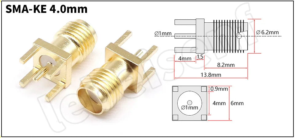 SMA Female Jack Male Plug Adapter Solder Edge PCB Straight Right angle Mount RF Copper Connector Plug Socket