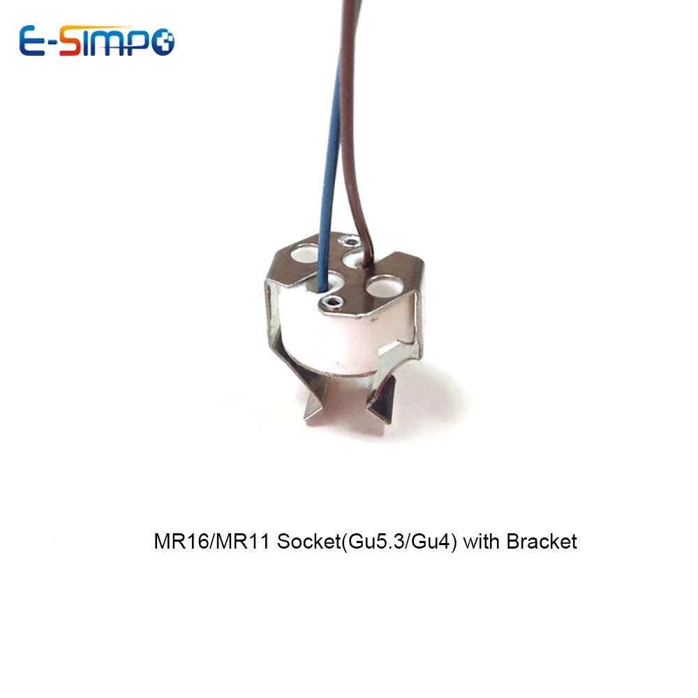 5pcs Bi-Pin Base G4 G6.35 GY6.35 GX5.3 MR16 GZ4 MR11 GU5.3 G5.3 M10 0.75mm Halogen Incandescent Led Socket Ceramic Lamp Holder