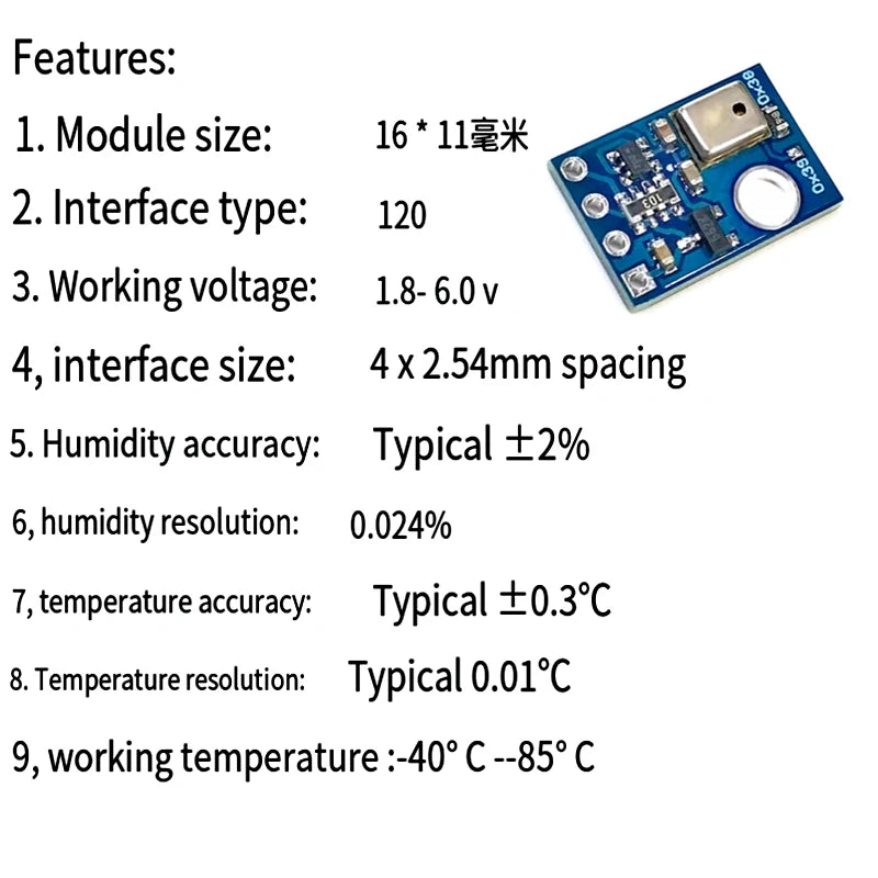 1-5PCS/Lot AHT10 High Precision Digital Temperature and Humidity Sensor Measurement Module I2C Communication Can Replace SHT20