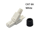 2PC RJ45 CAT6 CAT6A Cat7 CAT8 CAT 8 Connectors ToolFree Zinc Alloy Shielded 40G Ethernet Termination Plugs for 23AWG SFTP Cables
