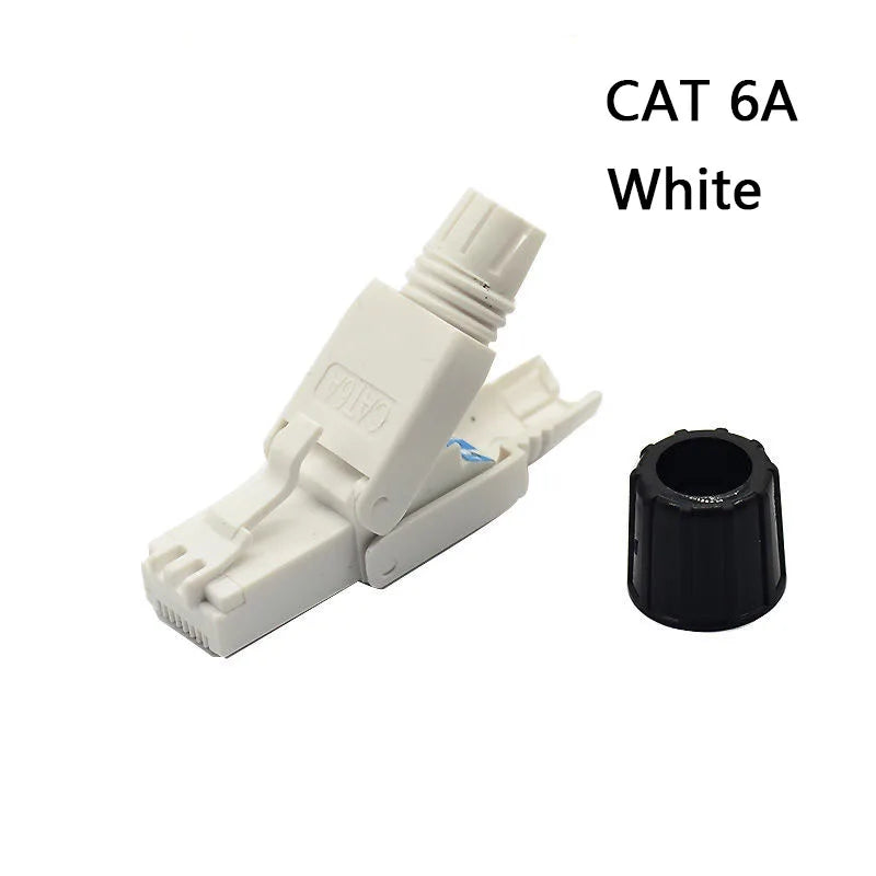 2PC RJ45 CAT6 CAT6A Cat7 CAT8 CAT 8 Connectors ToolFree Zinc Alloy Shielded 40G Ethernet Termination Plugs for 23AWG SFTP Cables