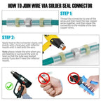 Waterproof Solder Seal Heat Shrink Butt Connectors Lug Terminals Insulated Electrical Wire Homework Equipment Heat Shrink Tube