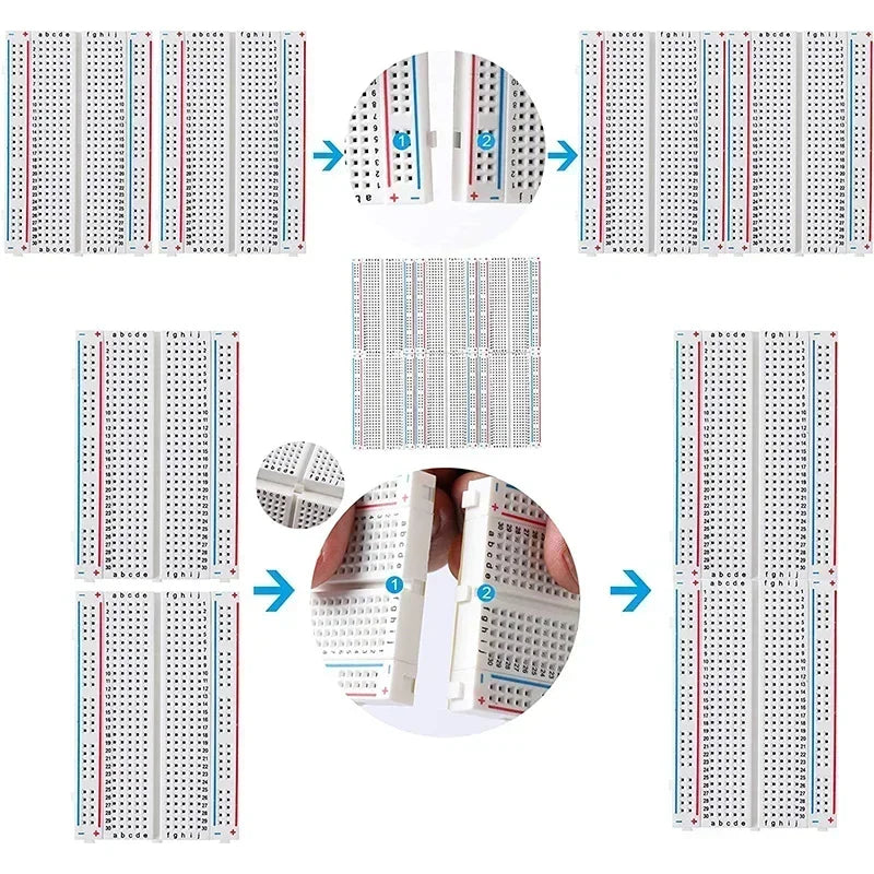 MB-102 Breadboard 400 830 Point Solderless PCB Bread Board Jumper Wire Cable Test Develop DIY for Arduino Kit