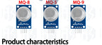 MQ Series Gas Detection Sensor Module Kit - Includes MQ-2, MQ-3, MQ-4, MQ-5, MQ-6, MQ-7, MQ-8, MQ-9, and MQ-135 for Gas Sensing