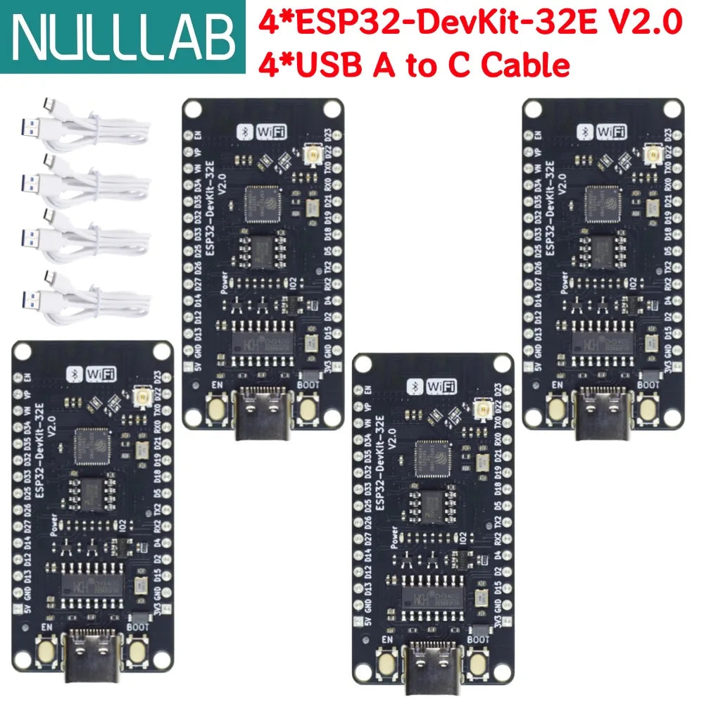 Upgraded ESP32 Development Board with USB-C Port, Equipped ESP32-D0WD-V3 Chip and 4MB Flash, 2.4GHz WiFi + BLE & Classic Bluetoo