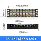 Dual Row Strip Screw Terminal Block Fixed Wiring Board Wire Connector TB-1503/TB-1506 15A TB-2503/TB2506 25A
