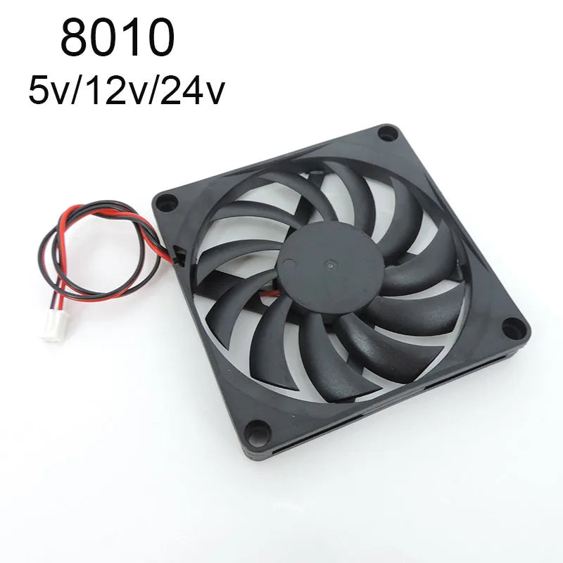 8cm 8010 DC 5V 12V 24V Cooling Fan Brushless for Reprap 3D Printer Parts DC Cooler 80 x 80 x 10mm Plastic Fan 2pin