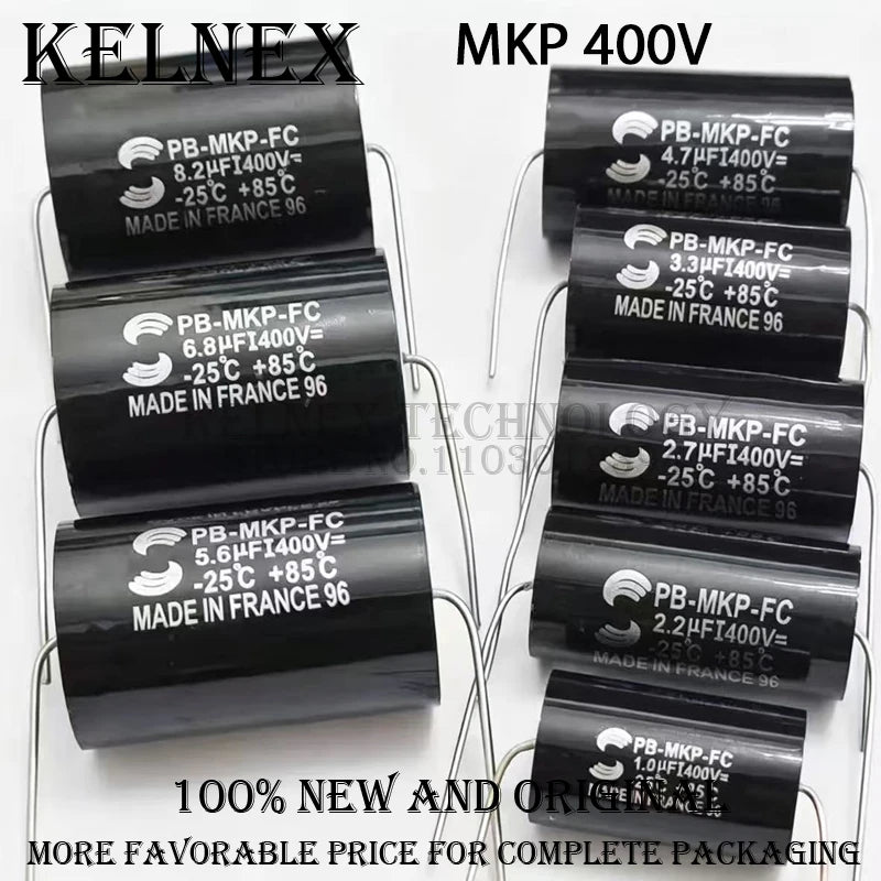 1Pcs MKP Capacitor Audiophiler Kondensotor HIFI Fever Electrodeless Audio Metal Film 400V 630V 1.5UF 1.8UF 2.2UF 3.3UF 4.7UF