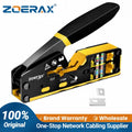 ZoeRax RJ45 CAT6 Crimp Tool Pass Through Crimper Cutter for Cat6 Cat5 Cat5e 8P8C Modular Connector Ethernet All-in-one Wire Tool