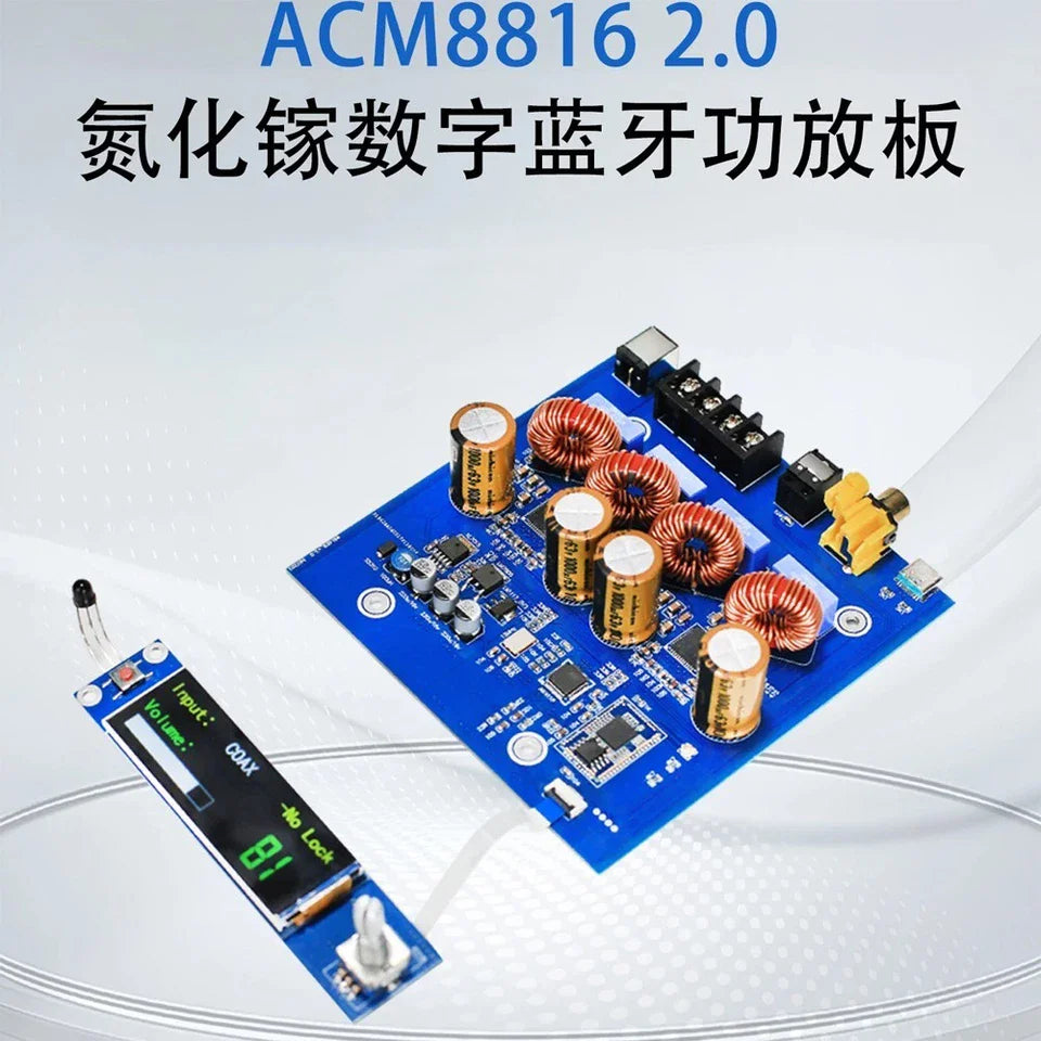Dual-Core ACM8816 High-Power Digital Bluetooth Amp Board w/Remote Control