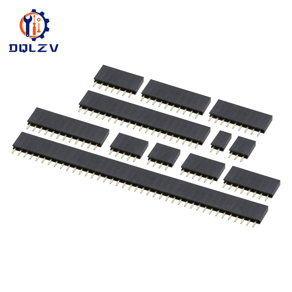 155PCS Single Row Female Socket Box 2.54mm Single Row Pin Socket Connector PCB Board Combination Kit, 8 Types