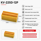 1Pc Wire Electrical Cable Connectors Plug-in Terminal Block PTFIX 2.5mm² Splitter Spliceable DIN-Rail Mounting Junction Box Too