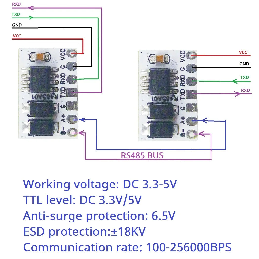 For Modbus Profibus CAN LonWorks Smart Home MCU Master-Slave Networking Transceiver UART RS232 TTL to RS485 Automatic Converter